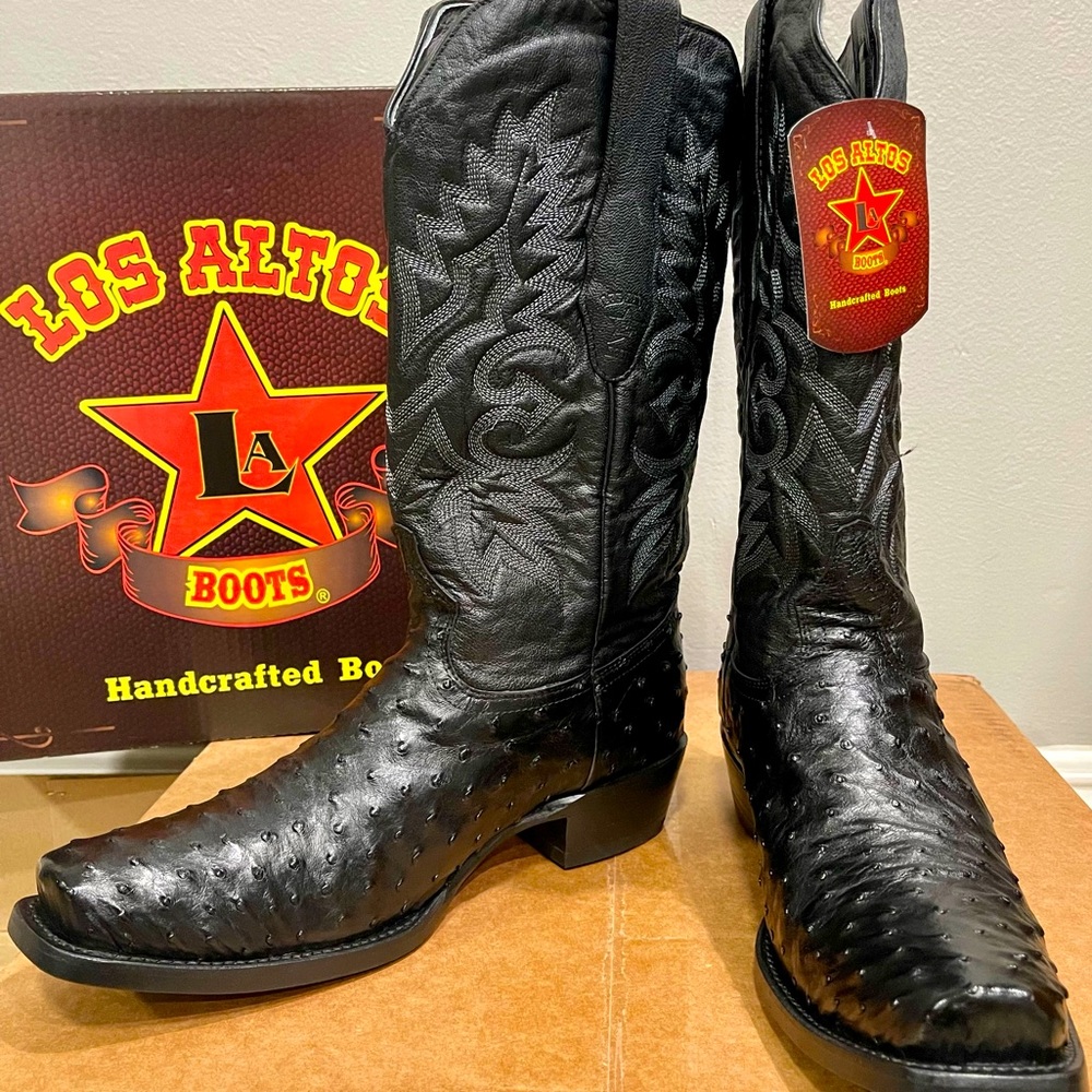 Men’s full quill genuine ostrich boots!